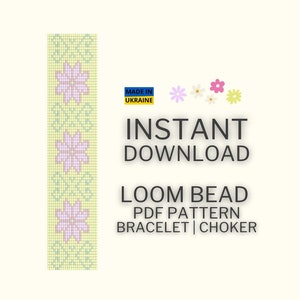 Flower Loom Seed Bead Bracelet Pattern PDF, Pastel Choker Loom Pattern, Do it Yourself, DIY Instant Digital Download, Flortal Loom Pattern