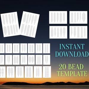 Modello per perline 20 orecchini con frange a punto mattone, schema per perline, modello vuoto per orecchini, schema per grafico su carta, download digitale fai da te
