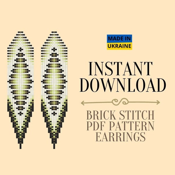 Brick Stitch Fringe Earring Pattern, Ethnic Aztec Seed Bead Earring Pattern Indigenous Native inspired, Do It Yourself, DIY Digital Download