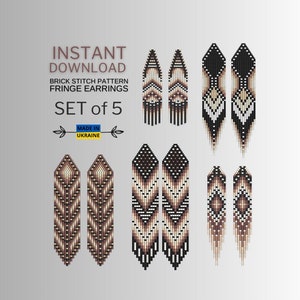Set Brick Stitch Pattern New, Ethnic Seed Bead Earring Pattern ...
