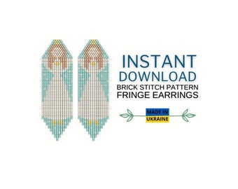 Patrón de punto ladrillo navideño, patrón de pendientes de ángel con cuentas pequeñas, patrón de cuentas con flecos, patrón de punto ladrillo de Pascua, descarga para hacerlo tú mismo