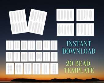 Bead template 20 Brick Stitch Oorbellen Fringe, Seed Bead graph, Earring Blank template, Paper graph patroon, Doe het zelf Digitale Download