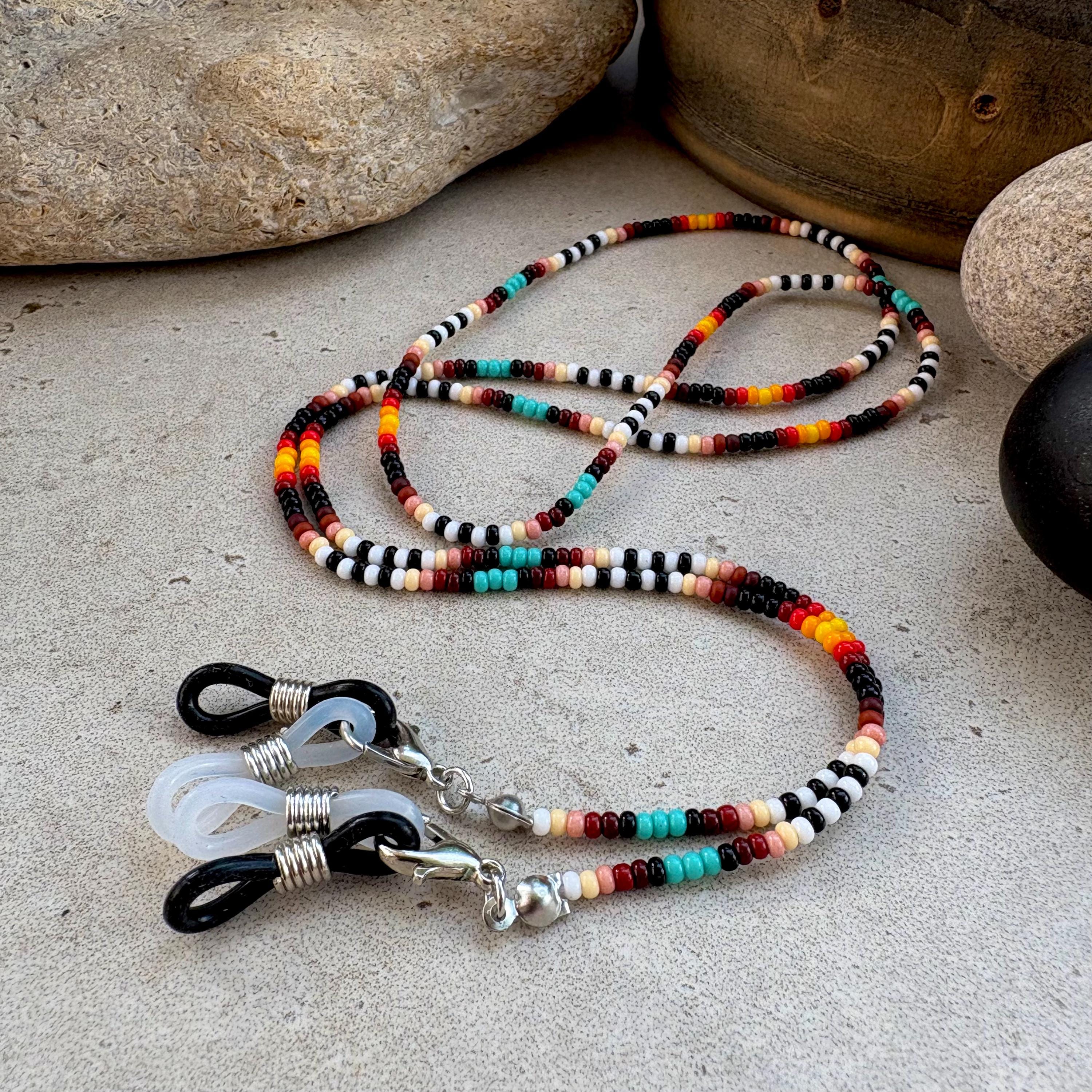 Colorful Seed Beaded Glasses Chain, Hippie Boho Lanyard  display picture 2