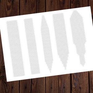 May include: Five black and white printable beading patterns for creating different shapes of beaded jewellery.