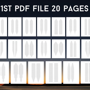 May include: A set of 20 printable pages featuring a variety of geometric shapes, including triangles, squares, and rectangles. The shapes are arranged in a grid pattern and are printed in a light grey colour.