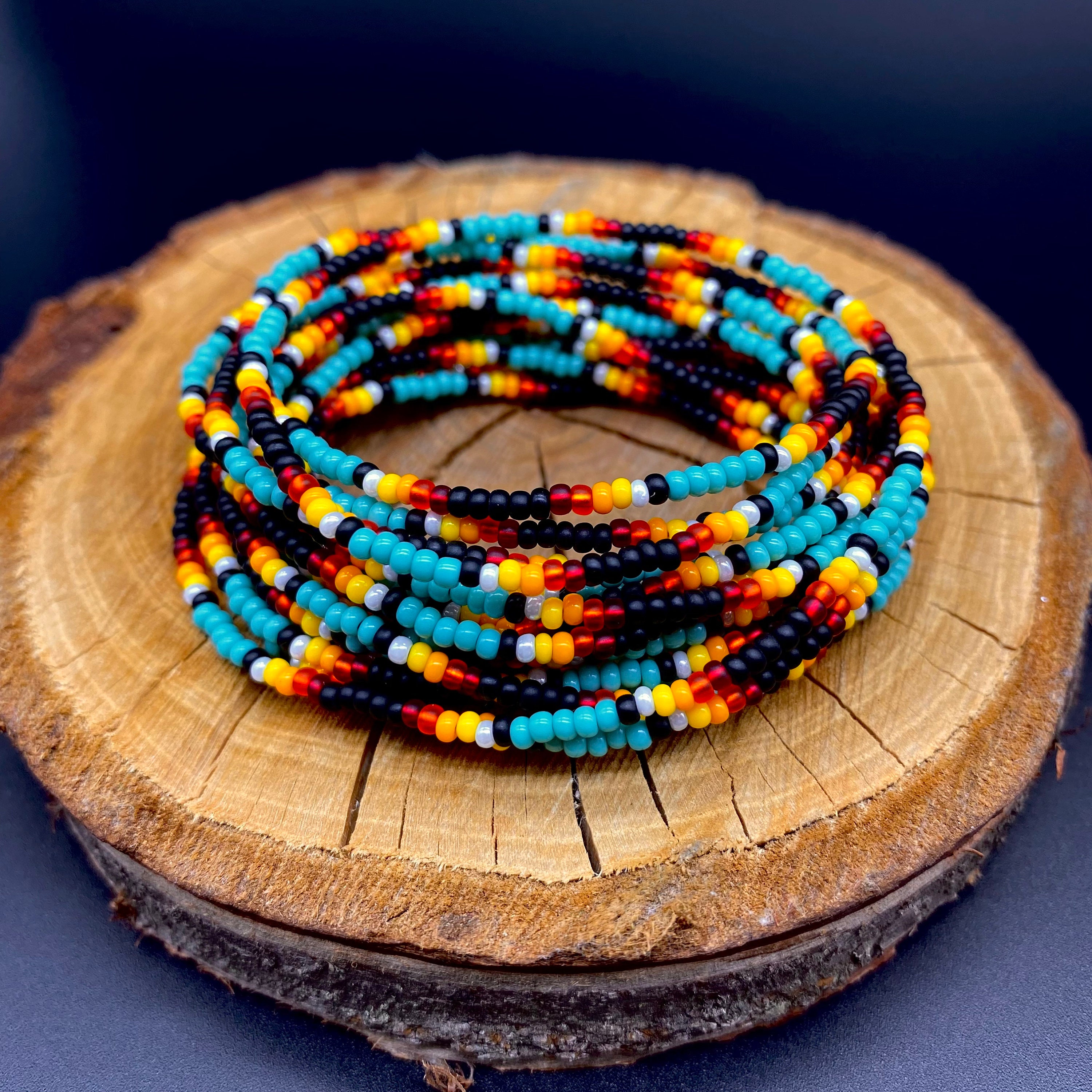 Long Wrap Layered Seed Bead Necklace Native Inspired, Cool  display picture 3