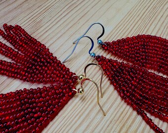 ZENZII Orecchini A Cerchio Con Perline, Stile Bohémien Chic, Pendenti Moda Per Donna, Ipoallergenici, Regalo Con Sacchetto Di Velluto - 3