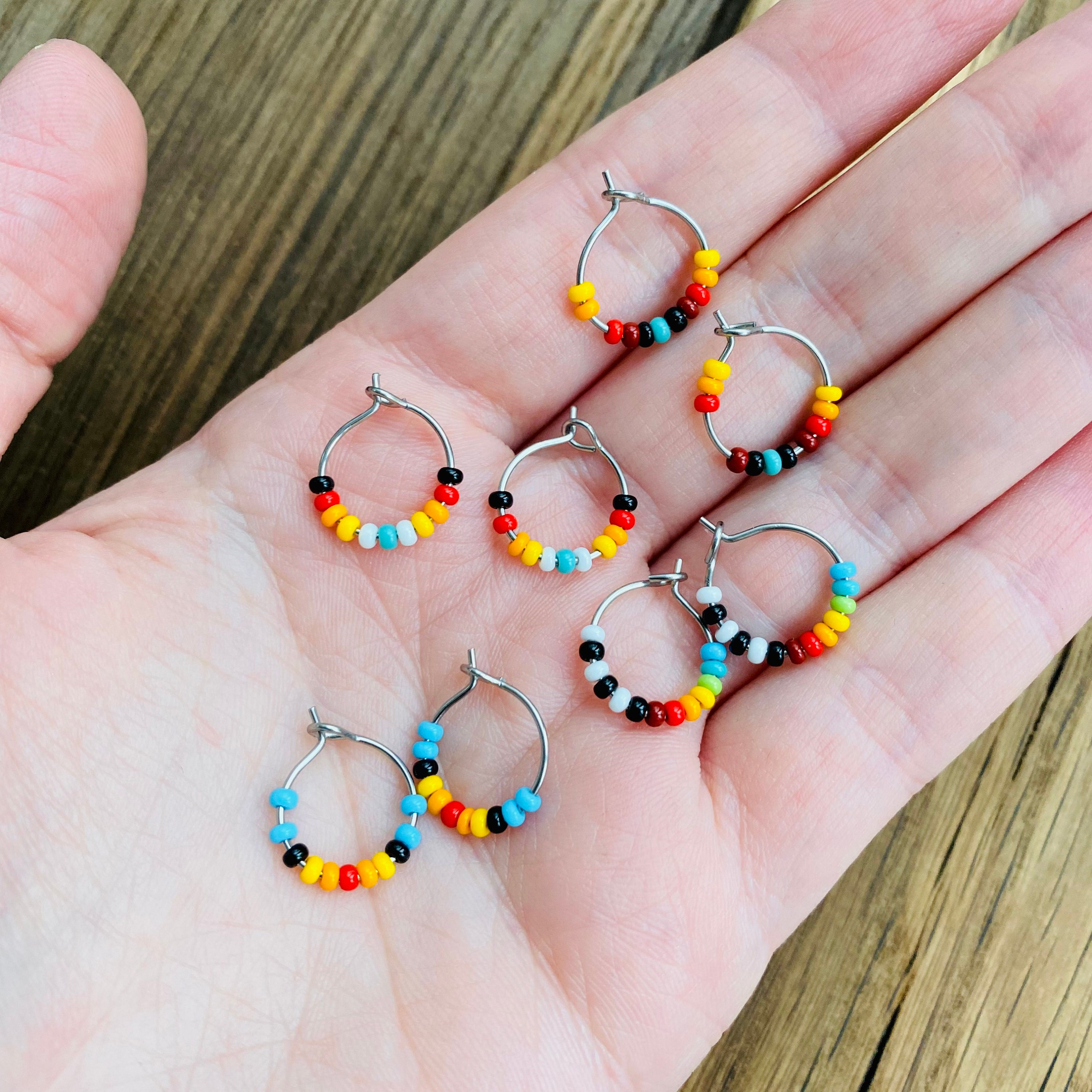 Small Beaded Hoop Earrings Small Beaded Hoop Earrings