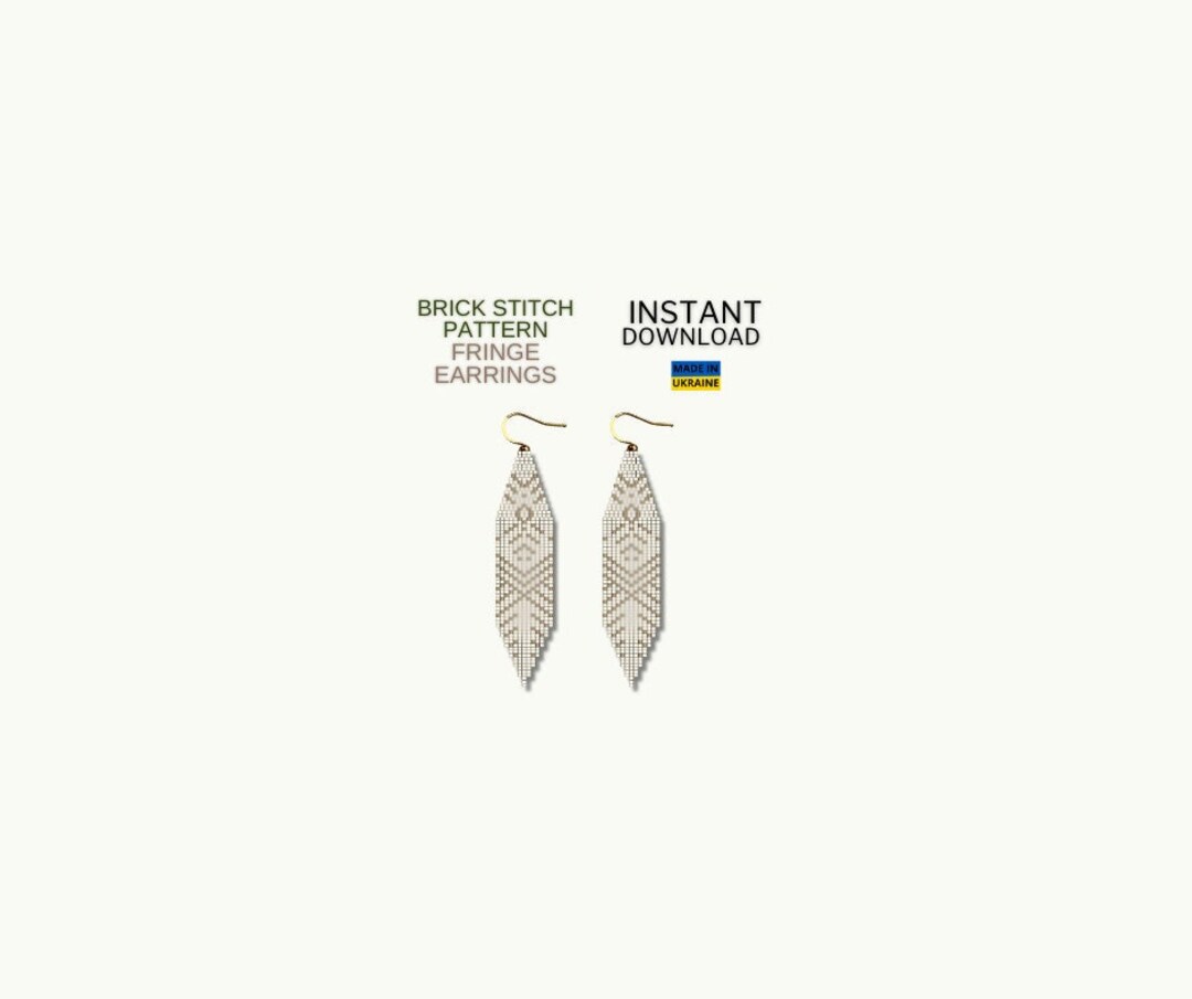 Brick Stitch Pattern, Aztec Seed Bead Earrings Pattern, Fringe Beading ...