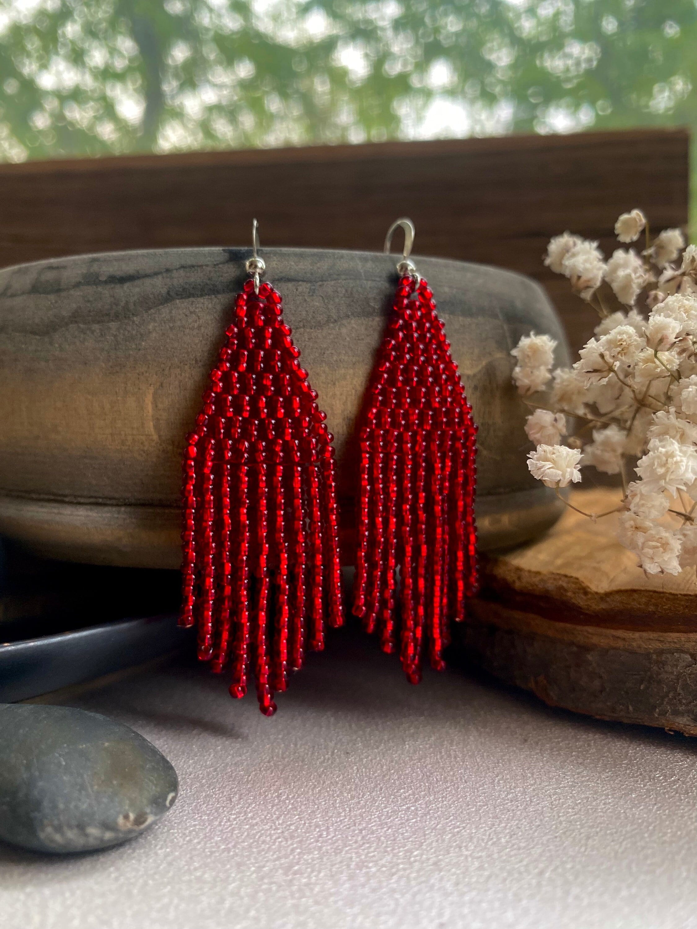 Red Chandelier Earring