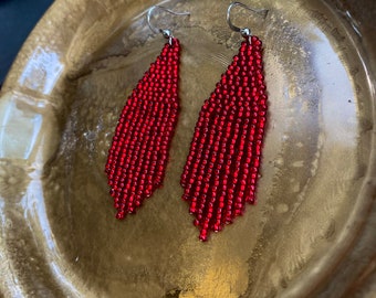 Orecchini Pendenti Eleganti Lunghi Tessitura Di Perline, Regalino A - Foto 6