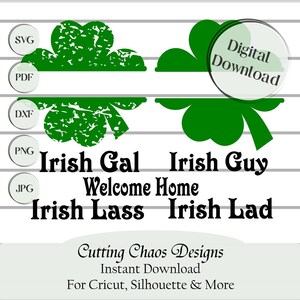 Split Kleeblatt SVG geschnitten Datei, St Patricks Day SVG, Cricut Silhouette geschnitten Datei, druckbare Clipart, 4 Blatt Klee Vektor,Svg dxf png jpg pdf