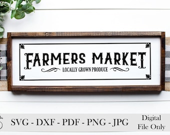 Archivo SVG del mercado de agricultores - Productos frescos de granja cultivados localmente Png - PDF fresco del mercado - Signo de granja de campo SVG - Arte clip vectorial de granja