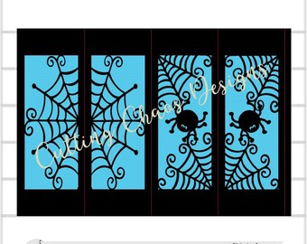 Spider Web Lantern SVG -Halloween Tealight Luminary - Haunted 3D Paper Crafts - Spooky Halloween Decoration - Creepy Cardstock Candle Shade