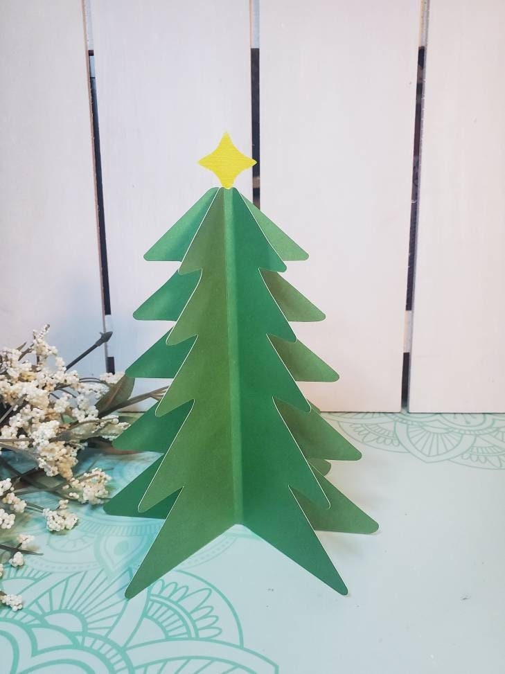 3d Paper Christmas Tree SVG - Laser Cut Farmhouse Holiday Decoration ...