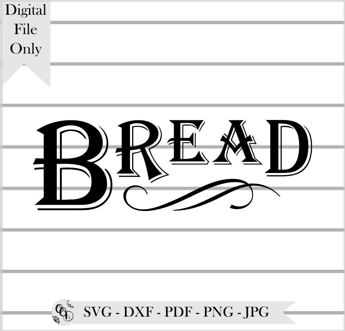 Bread Word Art SVG Archivo de corte SVG DIGITAL para su uso Etsy España