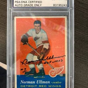 Norm Ullman Signed Detroit Red Wings Jersey Inscribed HOF 82