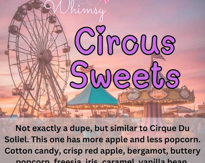 Circus Sweets Perfume | Cotton Candy, Apple, Caramel, Popcorn, Vanilla Bean, Amber | Playful Sweet Gourmand Scent