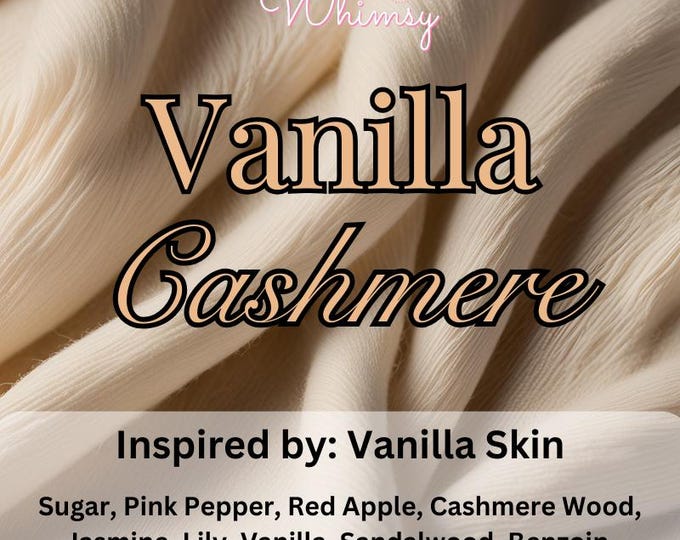 Vanilla Cashmere Perfume – Sugar, Pink Pepper, Red Apple, Jasmine, Sandalwood & Warm Vanilla Skin Scent | Inspired by Vanilla Skin