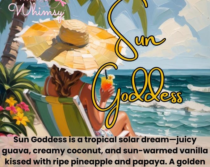 Sun Goddess Perfume – Tropical Guava Coconut Vanilla Scent, Papaya Pineapple | Summer Beachy Fragrance |