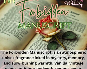 The Forbidden Manuscript Perfume – Vanilla, Vintage Paper, Wood, Caramel & Musk | Unisex Dark Academia Scent