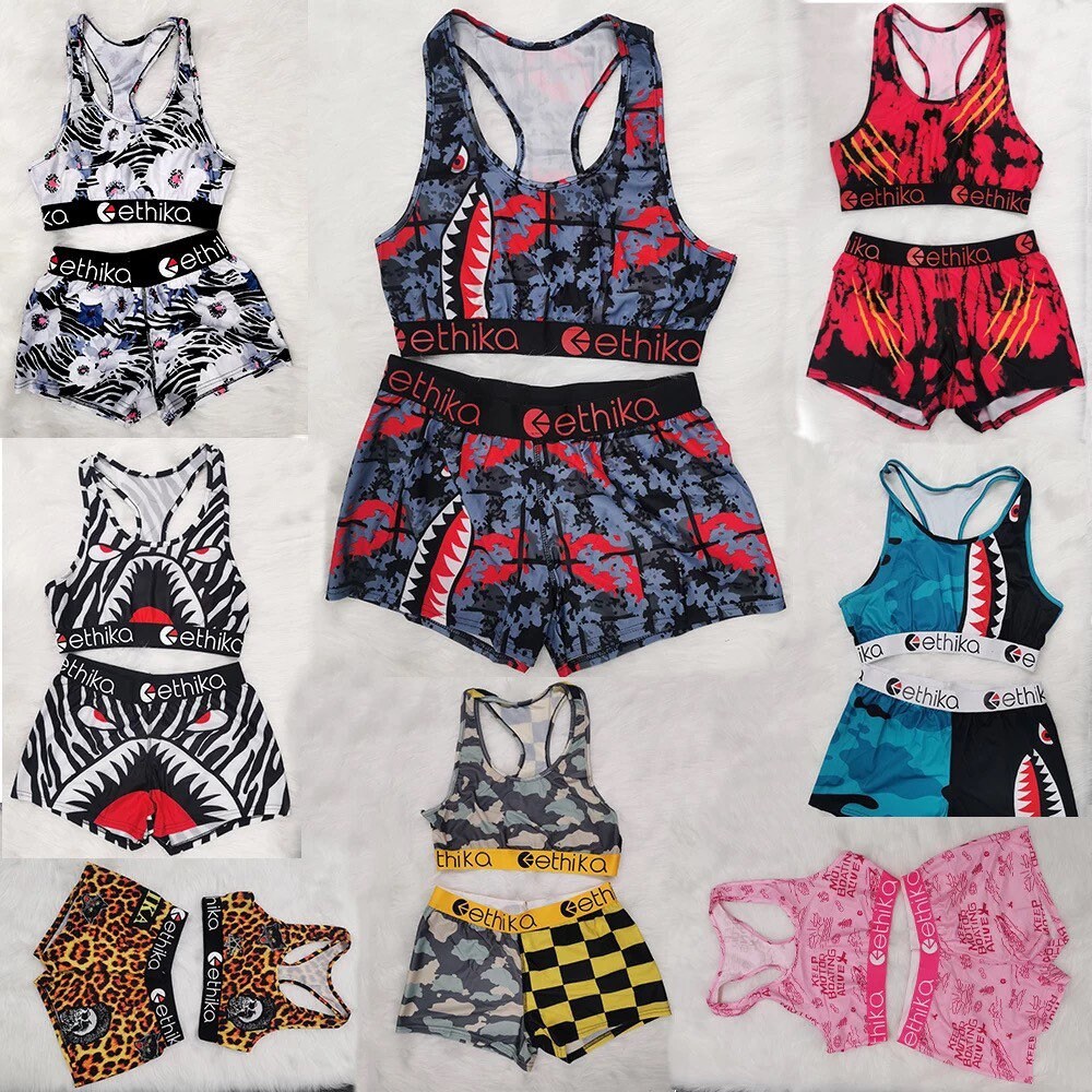 2 piece womens Ethika Sports Bra and Boyshort Set Etsy