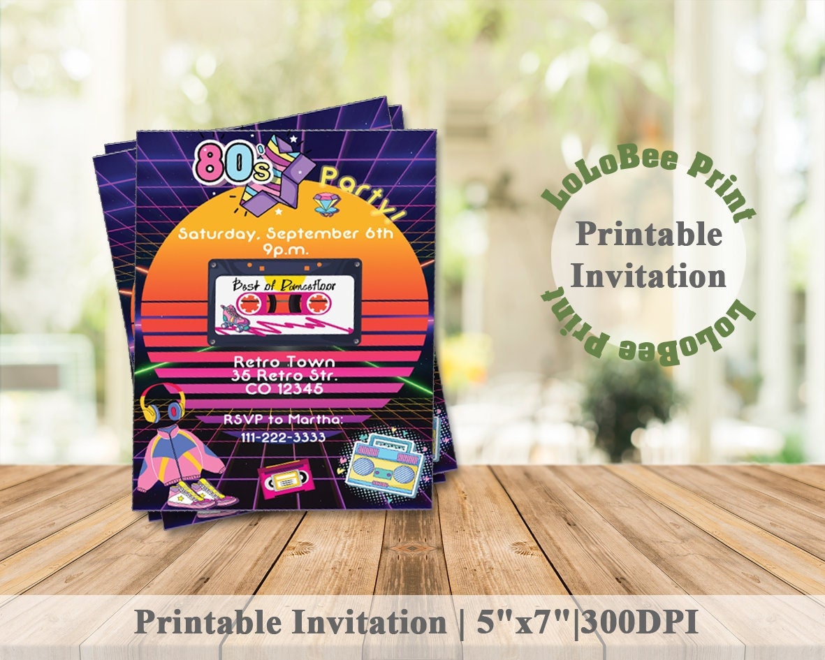 80's Party Invitation Retro Theme Party Throwback - Etsy