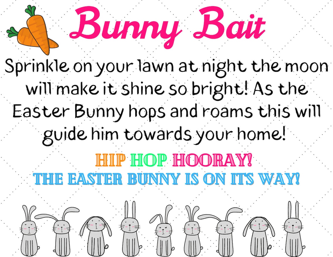 Instant Download Bunny Bait Tags Easter Bunny Bait Printable | Etsy