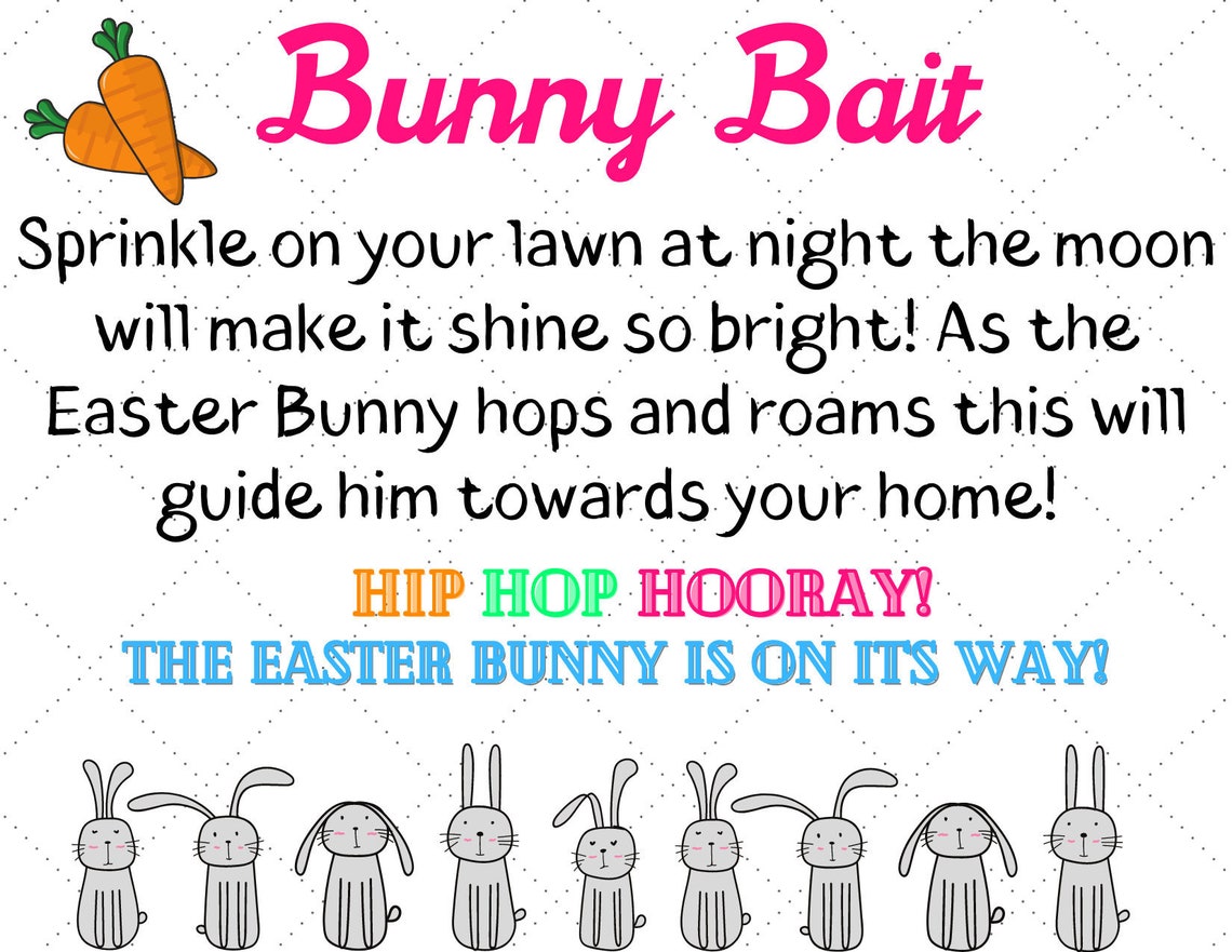 Instant Download Bunny Bait Tags Easter Bunny Bait Printable | Etsy