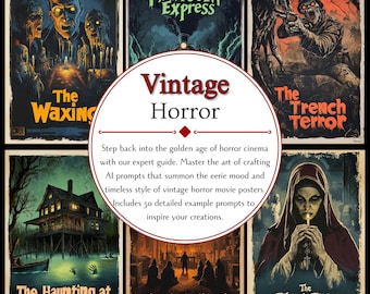 Midjourney AI Prompt Guide: Craft Vintage Horror Movie Posters + 50 Bonus Prompts