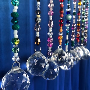 Customized AB + Natural Stone Suncatchers, Rainbow Maker, Custom Gift, Sweet Gift for Self or Friend, Feng Shui Lightcatcher, 30 mm Prism