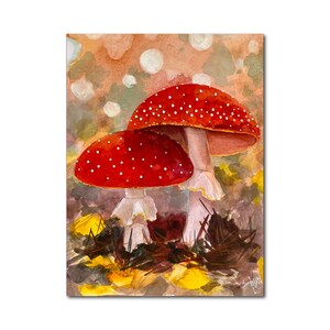 Glamorous Toadstools - Watercolor Painting - one of a kind artwork