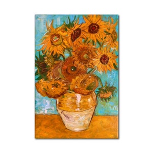 Sunflowers Van Gogh - Original Oil Painting Replica | 12 by 8&quot;