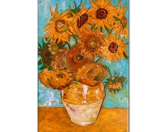 Sunflowers Van Gogh - Original Oil Painting Replica | 12 by 8&quot;