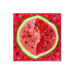 Watermelon Red Oil Painting Canvas Artwork 8 by 8&quot;