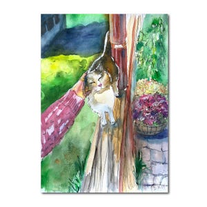 Pure Bliss on the Porch  Original Hand Painted Painting  8.5&quot; x 11.5&quot;