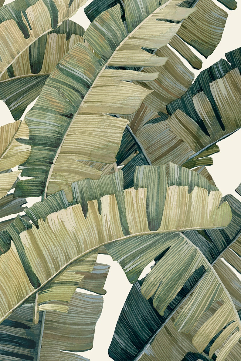 Bathroom Wallpapers Palms Leaves, Peel Bathroom Wallpapers, Botanical