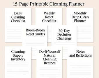 Home Reset System Cleaning Planner Daily Weekly Monthly Checklists Declutter Challenge House Organization Cleaning Routine Tidy Home Planner