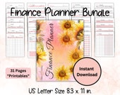 Printable Finance Planner Savings Tracker Expense Log Money Organizer Bill Tracker Debt Planner Financial Goal Money Management Journal
