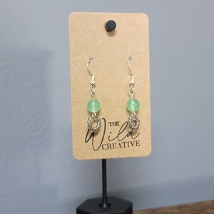 Light Green Beaded Earrings