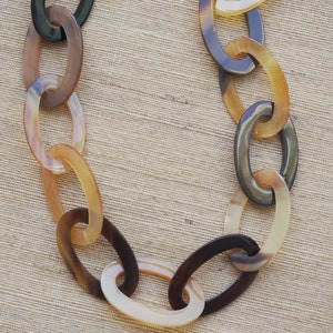 Natural Horn Necklace 40 Long Chain N2.3 image 4