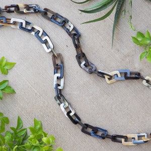 Natural Buffalo Horn Chain Necklace 40" N4.2