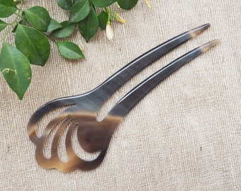 Natural Horn Hairpin Pin Stick Brooch HP25
