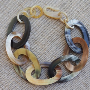 Natural Buffalo Horn Chain Bracelet Chunky CB1