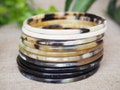 Natural Buffalo Horn Bracelet Set 10 Skinny Bangles BS03 product logo