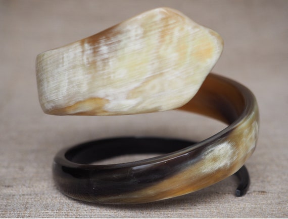 Set 7 Natural Buffalo Horn Bangle, Bracelet Set, Horn
