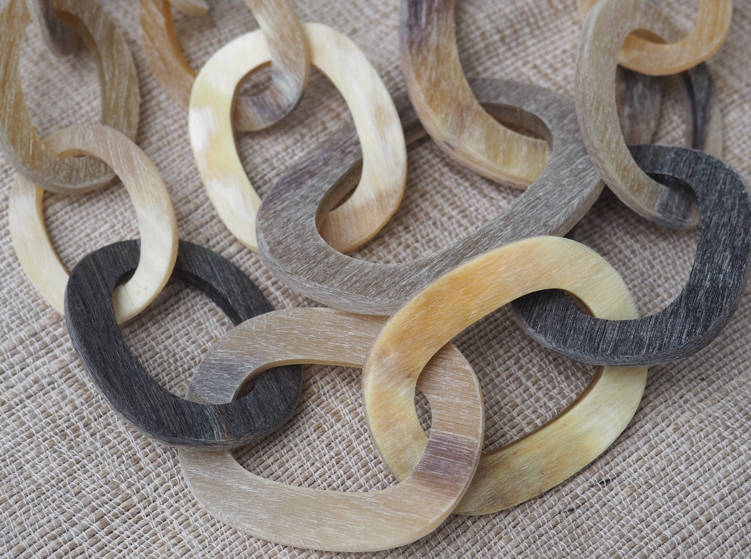 Wine Bead Buffalo Horn Hook Necklace main image 1