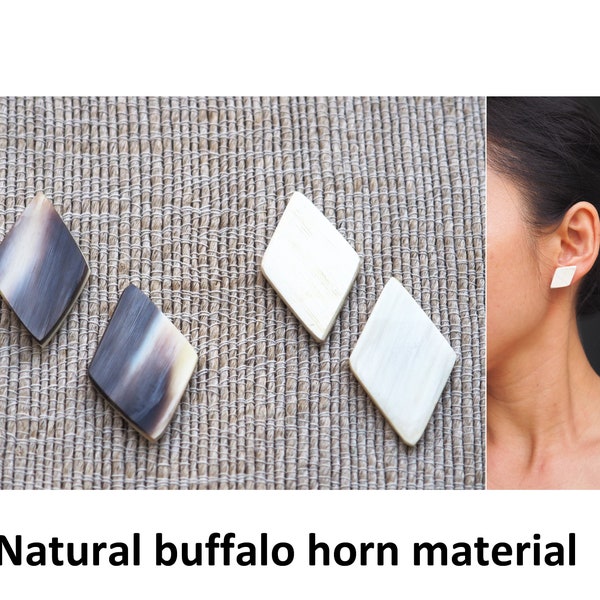 Natural Buffalo Horn Earrings