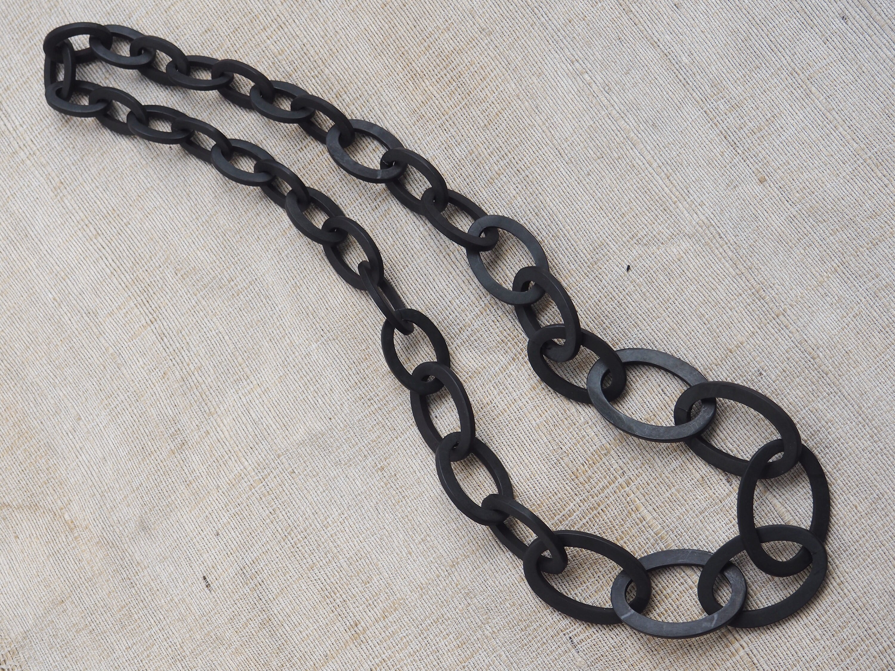 Earthy Bead Buffalo Horn Hook Necklace