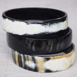 Natural Buffalo Horn Bracelet Set 03 Bangles B20 Jewelry